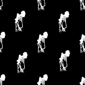 Monkey Full Body Skeleton Graphic Motif Seamless Pattern イラスト素材