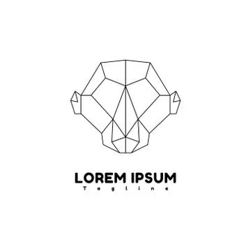 Monkey geometry vector design template illustration Stock Illustration