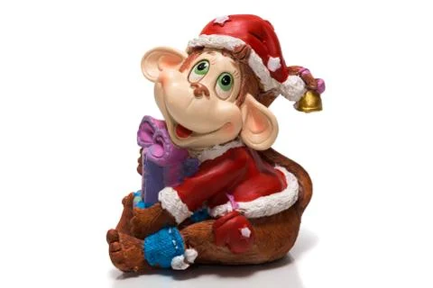 Monkey with a gift Stock Photos