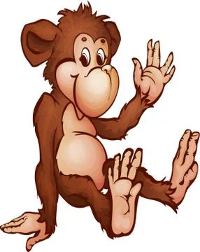 The monkey gives a paw Stock Illustration