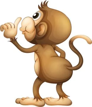 The monkey gives the signal Stock Illustration