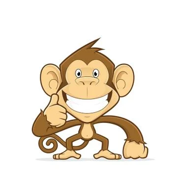 Monkey giving thumbs up Stock Illustration