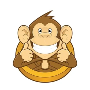Monkey giving two thumbs up Stock Illustration
