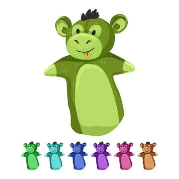 Monkey hand puppet cartoon vector graphic Stock Illustration