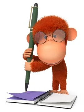 The monkey with the handle Stock Illustration