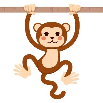 Monkey Hanging Branch Stock Illustration