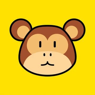 Monkey head cartoon icon Stock Illustration