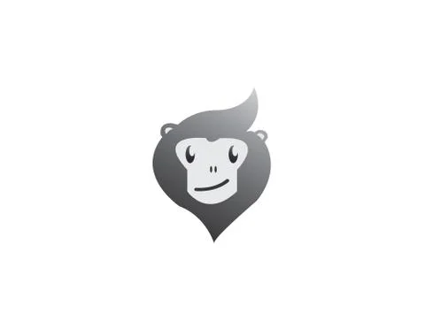 Monkey head with face smile for logo design Stock Illustration