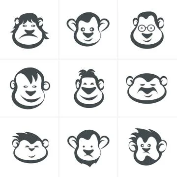Monkey head icon vector Stock Illustration