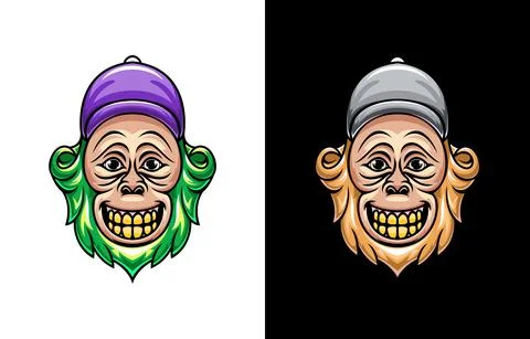 Monkey head Illustrazione stock