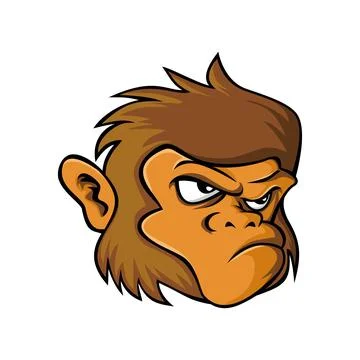Monkey head logo. ape mascot and character. Illustrazione stock