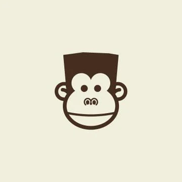 Monkey head for template design Stock Illustration