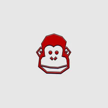 Monkey head for template design Stock Illustration