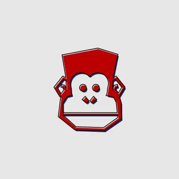 Monkey head for template design Stock Illustration