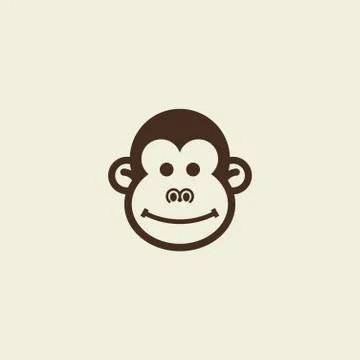 Monkey head for template design 스톡 일러스트