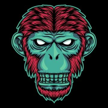Monkey head vector illustration Stock Illustration