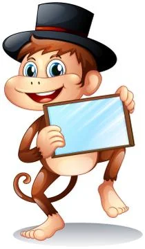 A monkey holding a mirror 库存插图