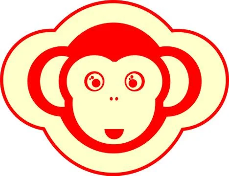 Monkey icon 2016 new year sign Stock Illustration