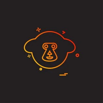 Monkey icon design vector 스톡 일러스트