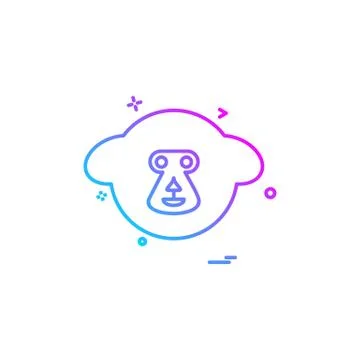 Monkey icon design vector Illustrazione stock