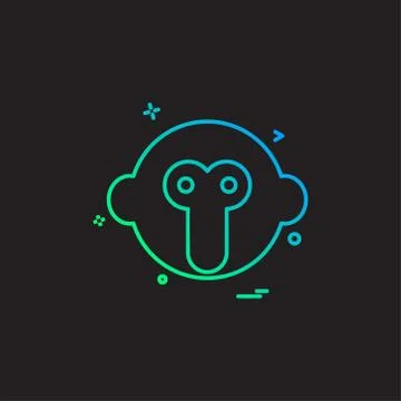 Monkey icon design vector 스톡 일러스트