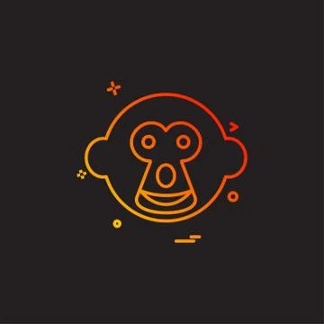 Monkey icon design vector 스톡 일러스트