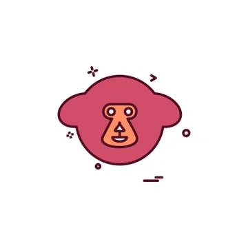 Monkey icon design vector Illustrazione stock