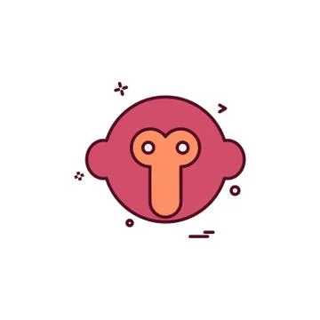 Monkey icon design vector 스톡 일러스트