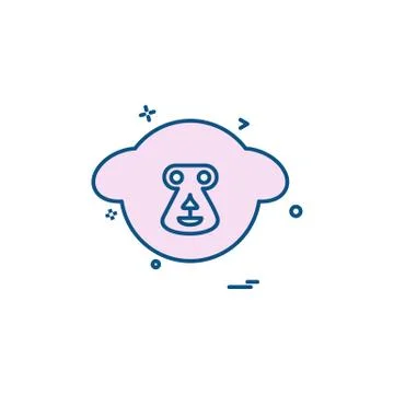 Monkey icon design vector イラスト素材