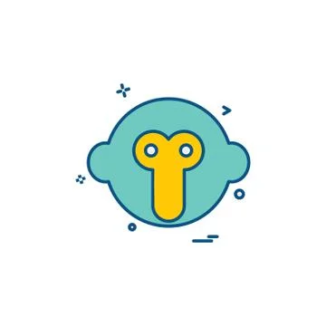 Monkey icon design vector 스톡 일러스트