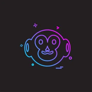 Monkey icon design vector 스톡 일러스트