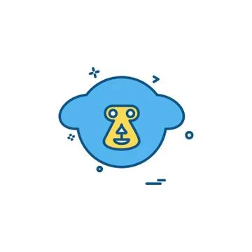 Monkey icon design vector 스톡 일러스트