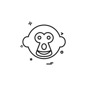 Monkey icon design vector 스톡 일러스트