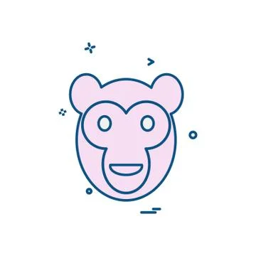 Monkey icon design vector 스톡 일러스트