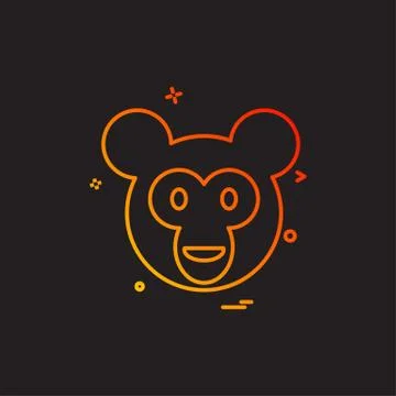 Monkey icon design vector 스톡 일러스트