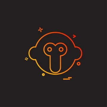 Monkey icon design vector 스톡 일러스트
