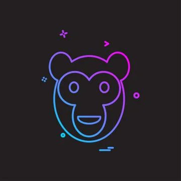 Monkey icon design vector 스톡 일러스트