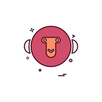 Monkey icon design vector 스톡 일러스트