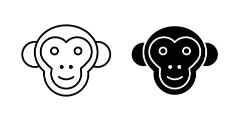 Monkey icon Illustration designs pack for Web Illustrazione stock