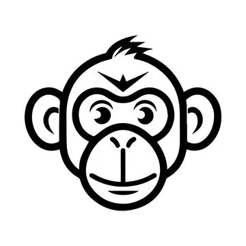Monkey icon or modern line symbol. Vector line art and icon design with bol.. Ilustração Stock