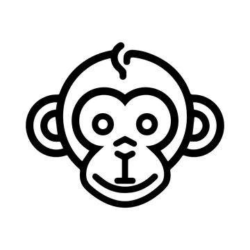 Monkey icon or modern line symbol. Vector line art and icon design with bol.. Ilustração Stock