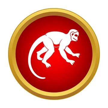 Monkey icon representing chinese zodiac animal symbol Illustrazione stock
