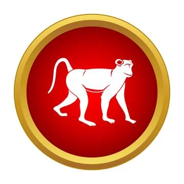 Monkey icon representing chinese zodiac animal symbol Illustrazione stock