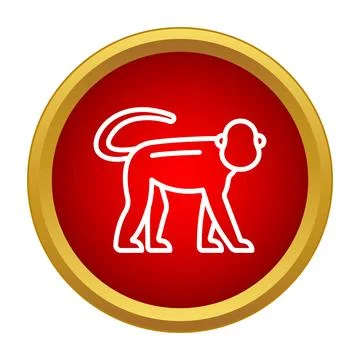 Monkey icon representing chinese zodiac animal astrology Stock Illustration