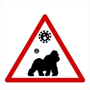 Monkey icon vector illustration new Monkeypox 2022 virus in simple flat style Stock Illustration