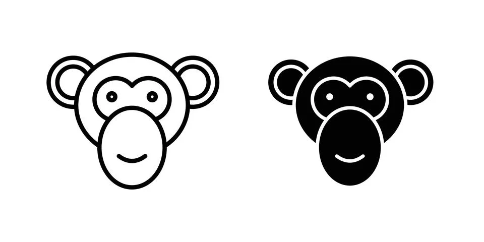 Monkey icon vector, symbol, logo illustrations 스톡 일러스트