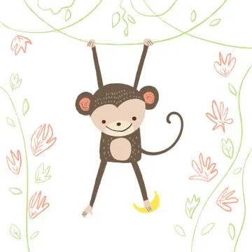 Monkey illustration Stock Illustration