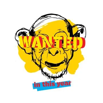 Monkey illustration vector Illustrazione stock