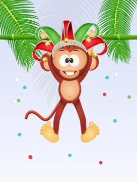 Monkey joker at Carnival イラスト素材