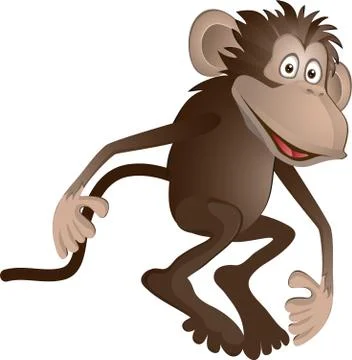 Monkey keeps his tail Stock Illustration
